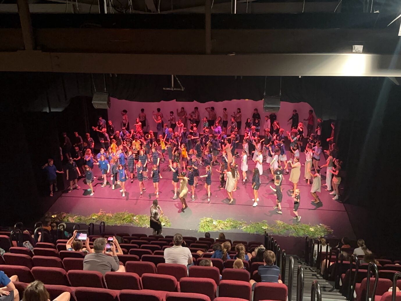 A whole school dancing with Dusty Feet Mob